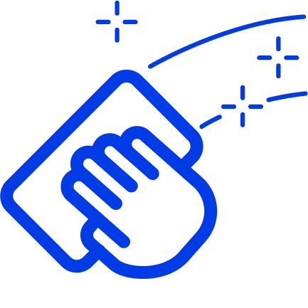 Ícono de una mano pasando una esponja.
