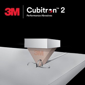 Imagen de cerca de Cubitron 2 con grano de forma precisa de 3M.
