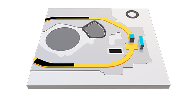 Cintas eléctricamente conductoras aplicadas en tapas de la lata de blindaje.
