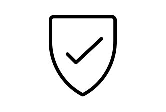 Ícono de escudo con marca de verificación.
