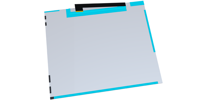 Cintas conductoras de electricidad aplicadas a recubrimientos de pantallas.
