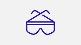 Graphic of a partly folded pair of safety glasses