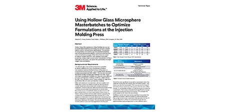 Imagen del documento sobre mezclas muestras de las Microesferas de Vidrio 3M.
