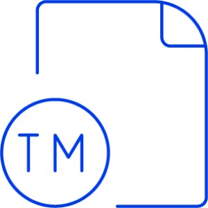 Icono de un documento de marca registrada.
