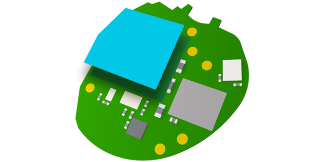 30 ilustración de absorbentes EMI de 3M aplicados a componentes ruidosos.
