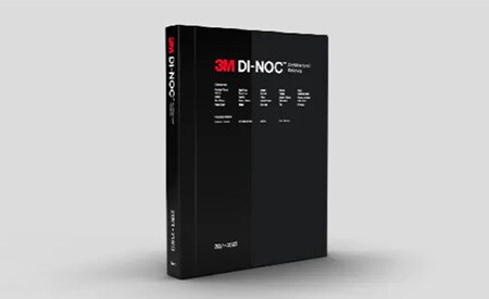 Catálogo de Acabados Arquitectónicos 3M DI-NOC en color negro.
