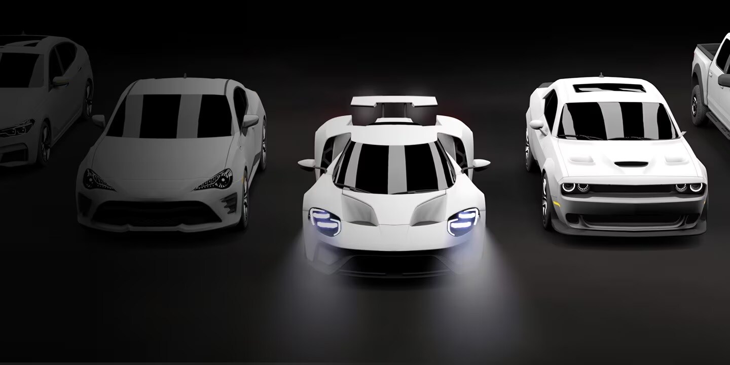 Vehículos blancos con diseño genérico.

