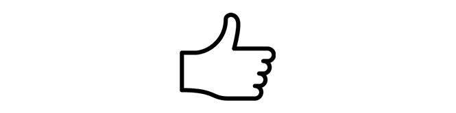 Icono de pulgar hacia arriba.
