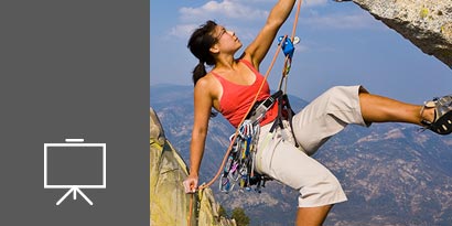 Woman rock climbing
