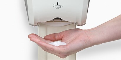 touchless dispenser with Avagard hand antiseptic
