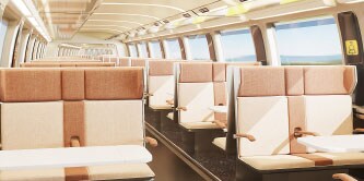 Passenger train interior graphic film
