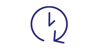 Reloj con flecha que lo rodea.
