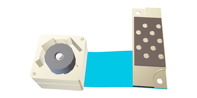 Cintas conductoras de la electricidad aplicadas a revestimientos de pantallas.
