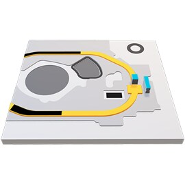 Ejemplo de rellenos metálicos conductores en adhesivo.