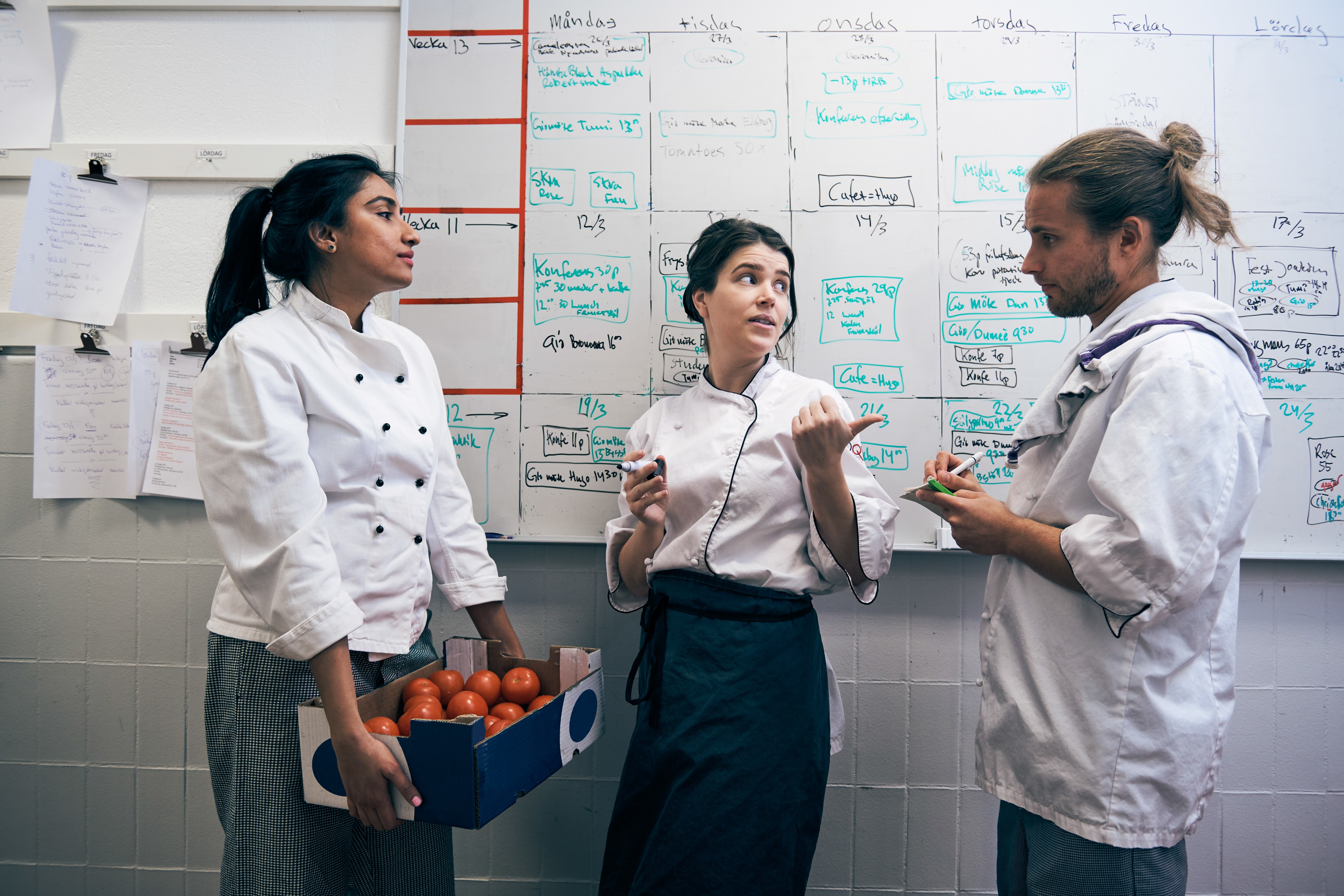 chef interacting with customers
