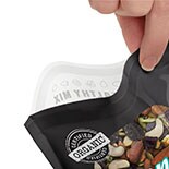 Image of a hand resealing a plastic pouch