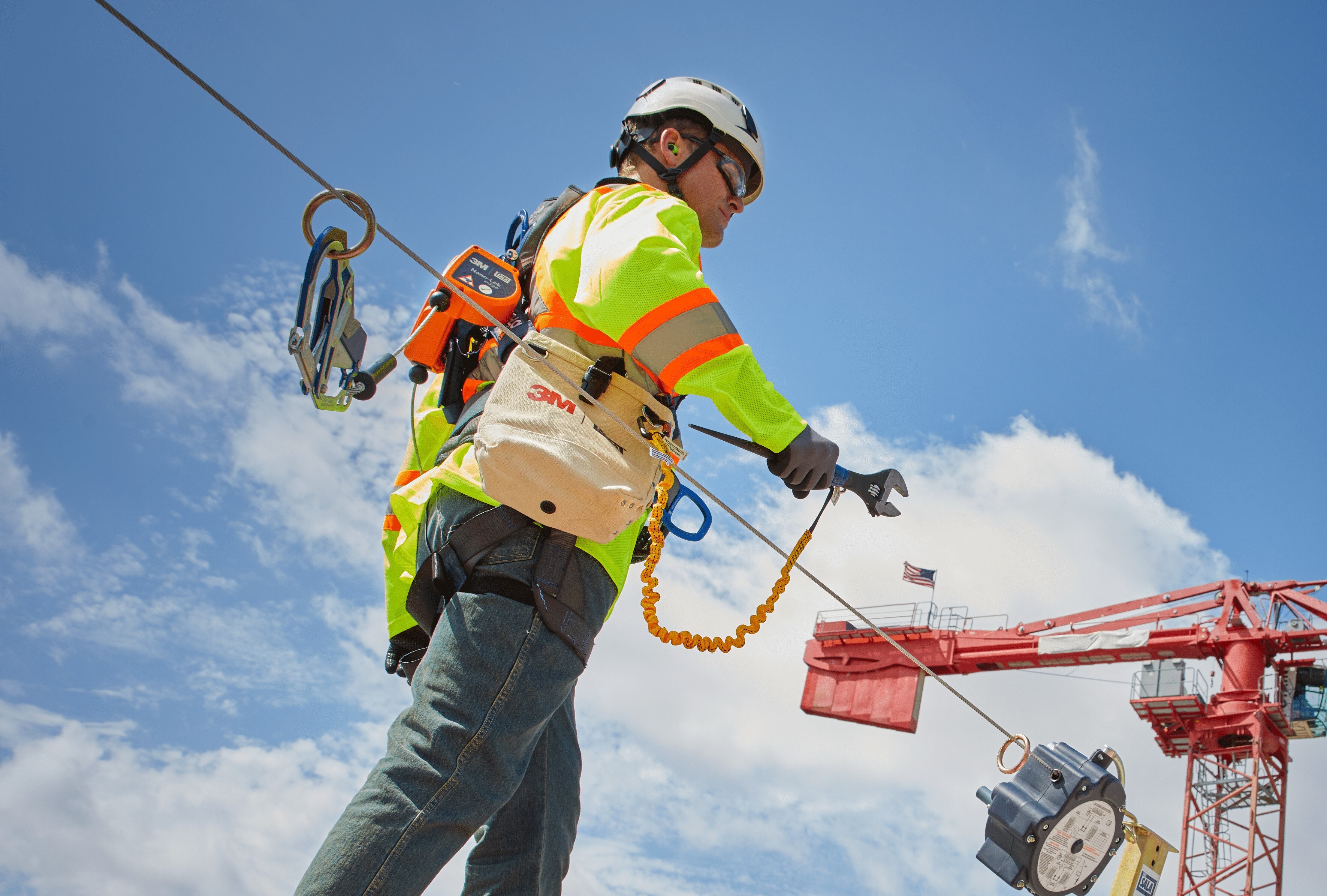 man using 3M fall protection
