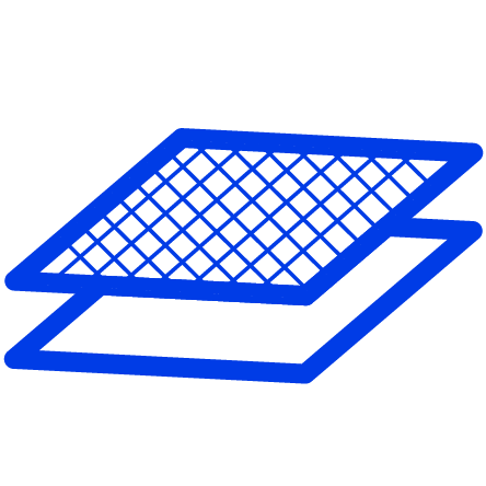 Icono de una lámina abrasiva frotando una superficie.
