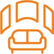 Icono de un sofá con tres ventanas detrás.
