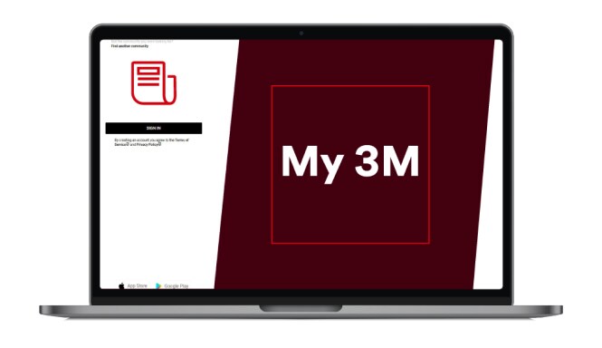 Una computadora portátil en la que se aprecia la aplicación My 3M.
